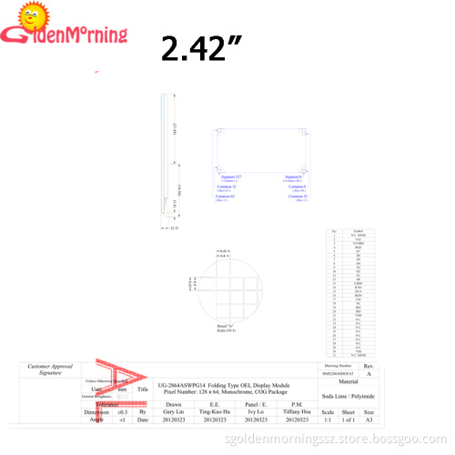2.42" oled display yellow color